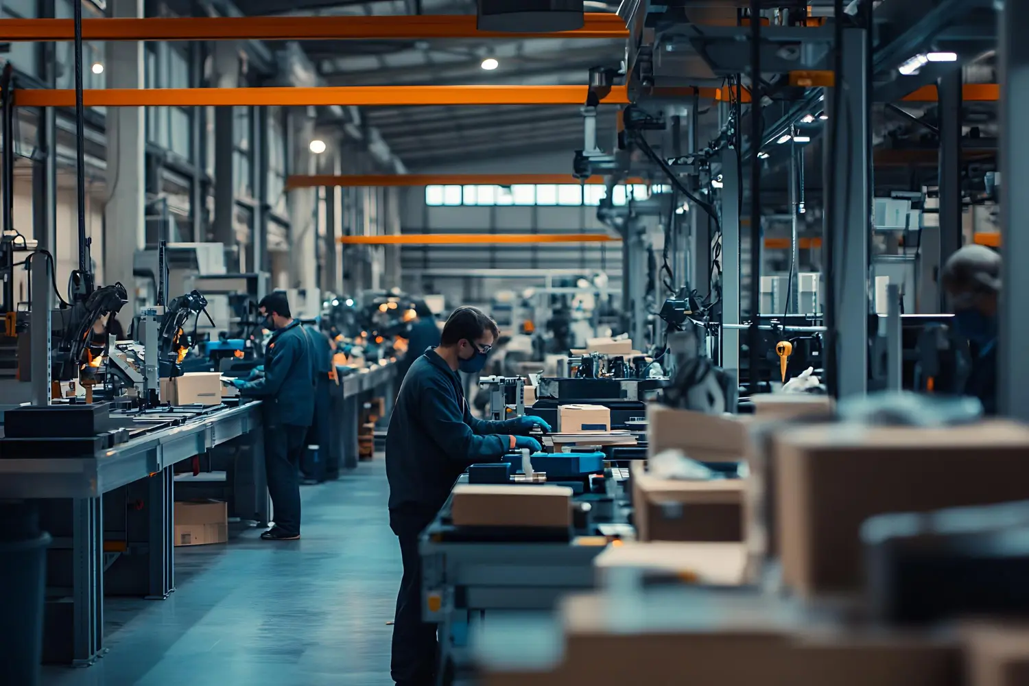 people working in manufacturing company