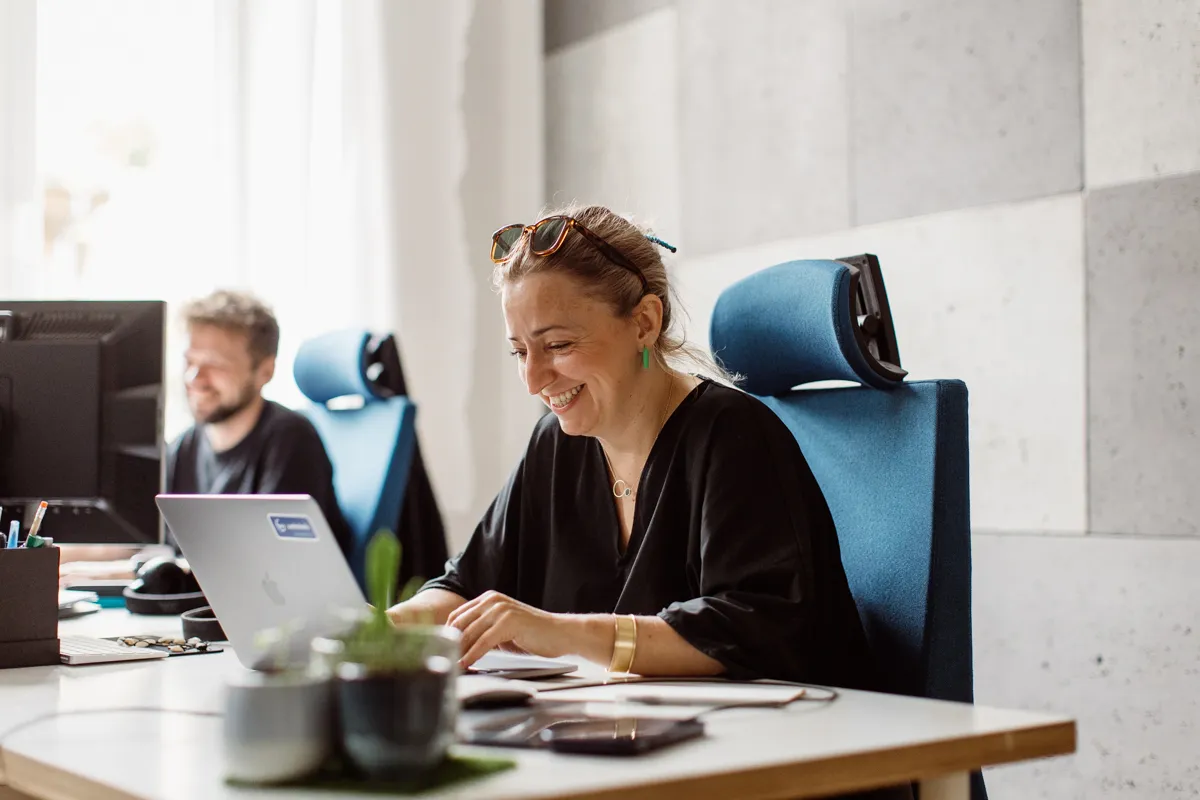 Woman working on computer