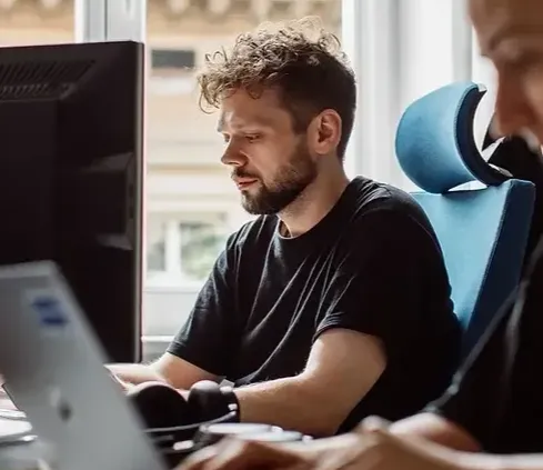 People working in an office